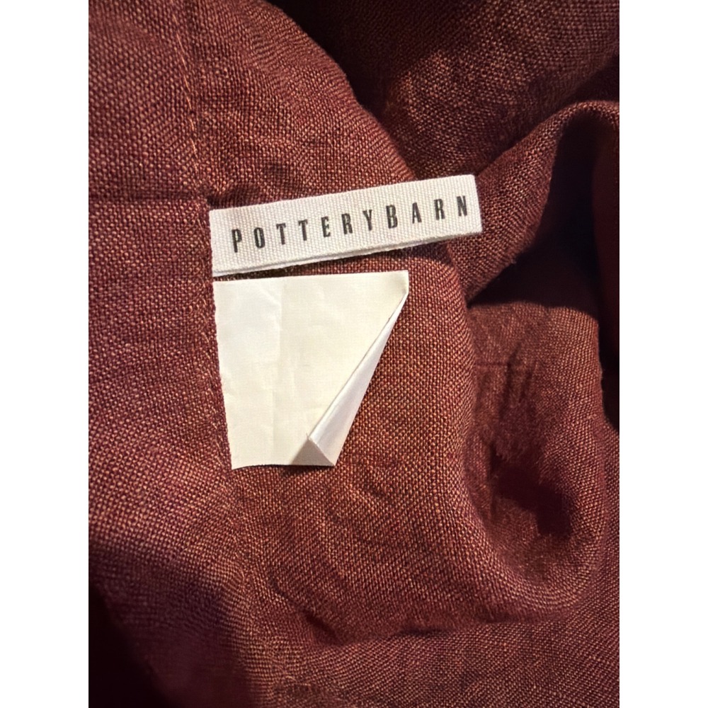 Pottery Barn Burgundy AUBURN Textured Linen Blend Square Pillow Cover 25.5X25.5 - Picture 4 of 4